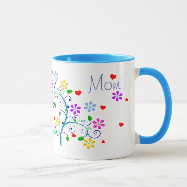 Tasse de fleur de maman de joyeux anniversaire (Droite)