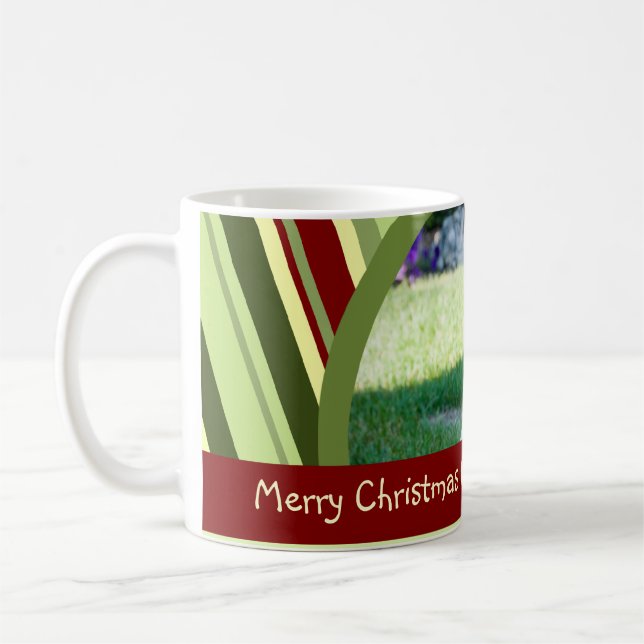 Tasse de grand-maman de Joyeux Noël de rayures (Gauche)
