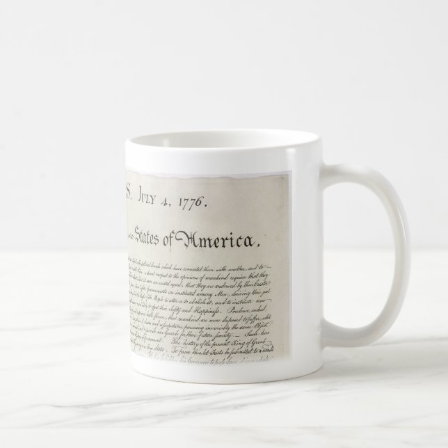 Tasse de gravure de déclaration d'indépendance (Droite)