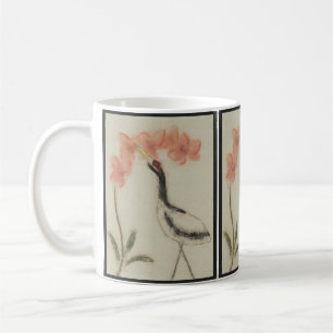 Tasse de grue et d'orchidée
