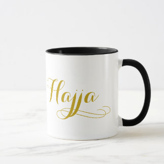 Tasse de hadj pour des femmes avec le mot "Hajja "