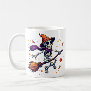 Tasse de Halloween avec un squelette mignon chevau