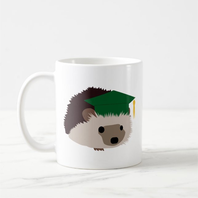 Tasse de hérisson d'obtention du diplôme - vert (Gauche)