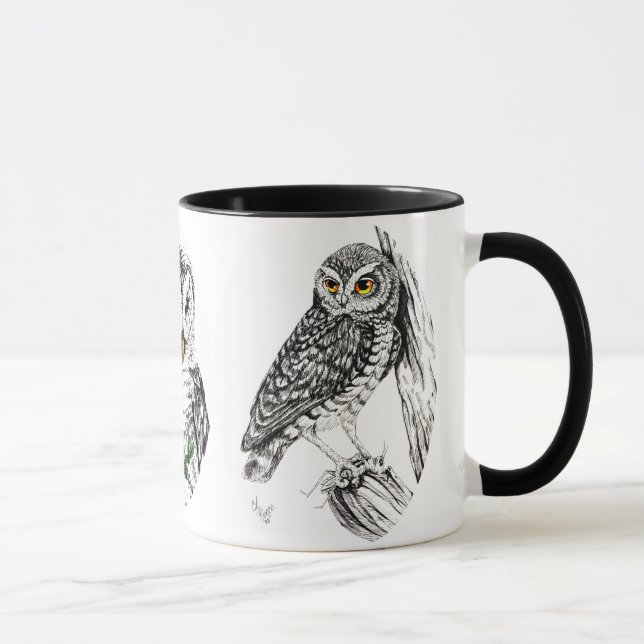 Tasse de hiboux en encre (Droite)