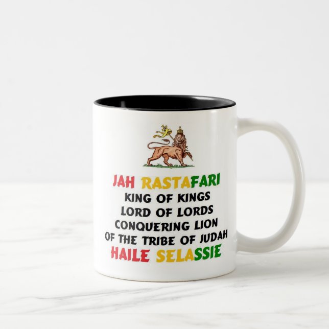 Tasse de Jah Rastafari - noir (Droit)