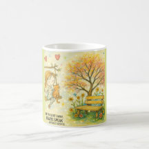 Tasse de jardin Fille fantaisiste et chat orange