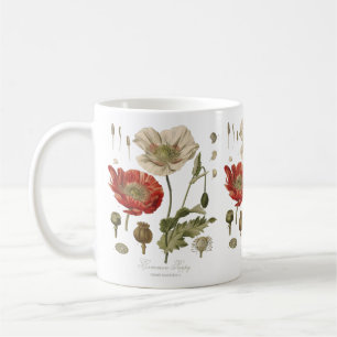 Tasse de jardinier botanique fleur de pavot commun