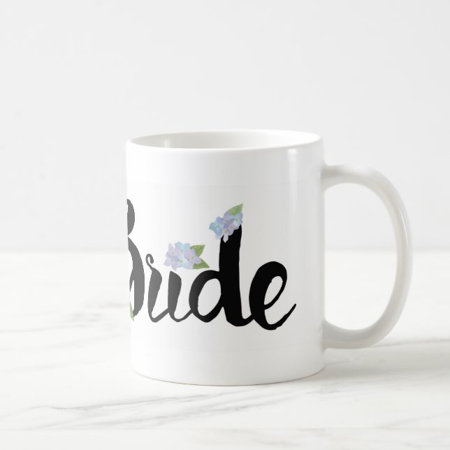 Tasse de jeune mariée - hortensias pourpres (Droite)