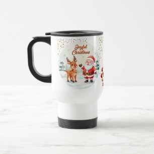 Tasse de joie de Noël avec le Père Noël et les ren