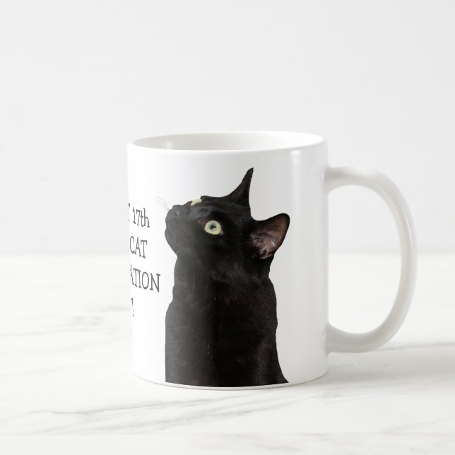 Tasse de jour d'appréciation de chat noir (Droite)