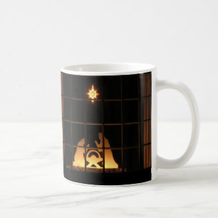 Tasse de Joyeux Noël de nativité de silhouette de