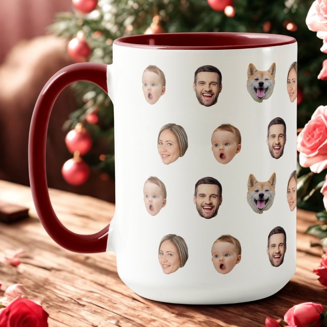 Tasse de la famille avec photo de visage personnal (Créateur téléchargé)