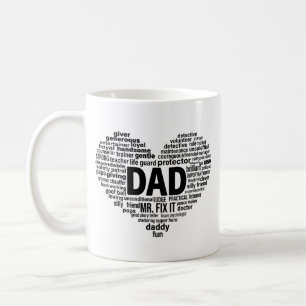 Tasse de la Fête des Pères avec un Mot Art du Cœur