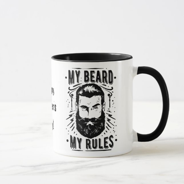 tasse de la fête des pères hipster ma barbe mes rè (Droite)