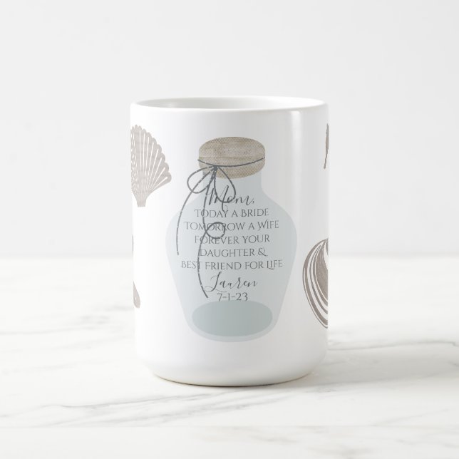 Tasse de la mère de la mariée avec la phrase Aujou (Centre)