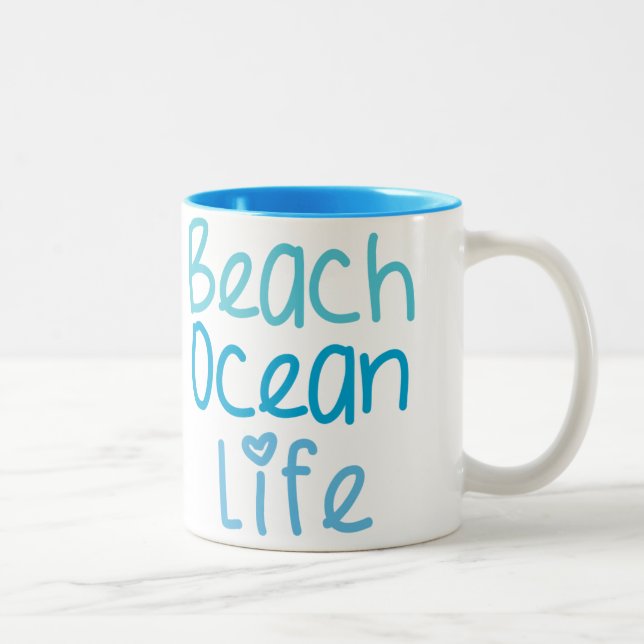Tasse de la vie d'océan de plage (Droit)