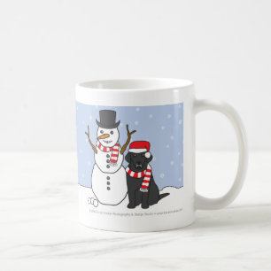 Tasse de Labrador et de bonhomme de neige