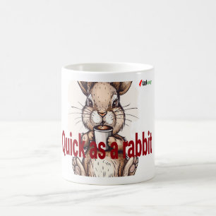 Tasse de lapin amateur de café drôle, Rapide comme