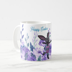 Tasse de lapin de Pâques fantaisiste lavande viole