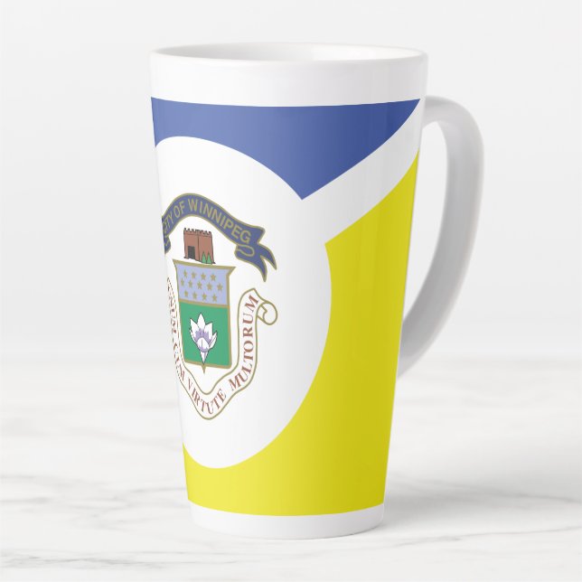 Tasse de latte avec le drapeau de Winnipeg, Manito (Angle droit)