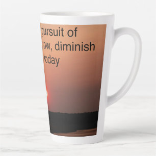 Tasse de Latte Coucher de soleil avec citation