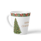 Tasse de latte d'arbre de Noël joyeux