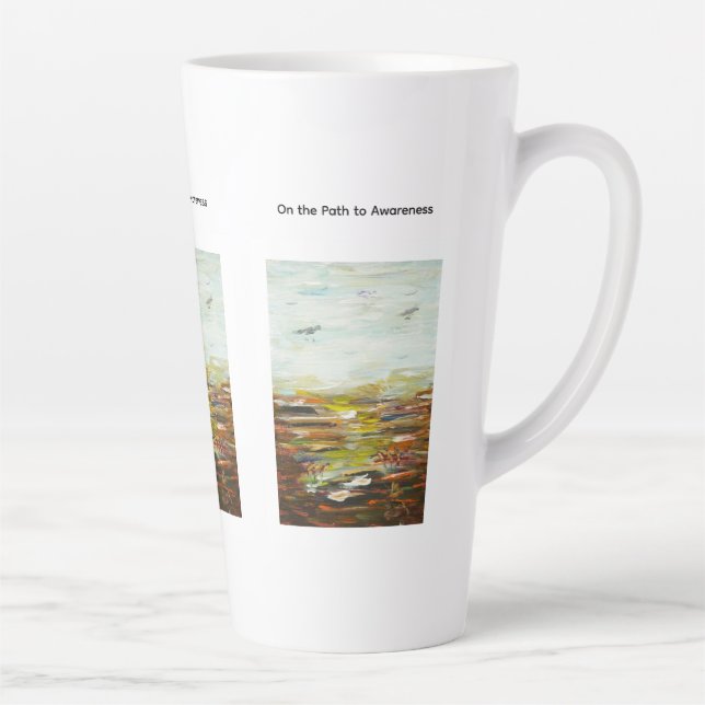 Tasse de Latte d'Art Abstrait - “Sur le chemin de  (Droite)