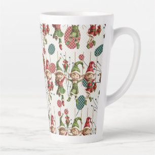 Tasse de latte de l'elfe de Noël de Santa