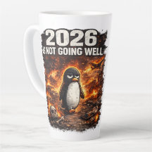 Tasse de Latte Pingouin Drôle "2026 Ne Se Passe Pa