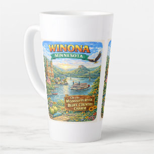 Tasse de latte souvenir de Winona, MN Minnesota