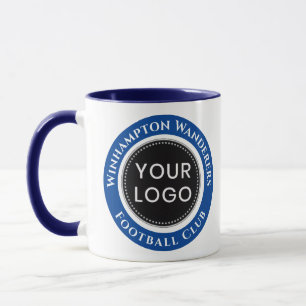 Tasse de l'équipe de football bleu et blanc