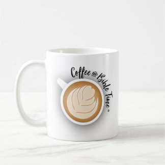 Tasse de logo de temps de café et de bible