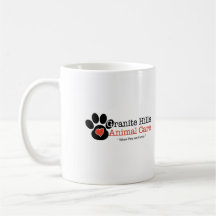 Tasse de logo des soins des animaux de collines de