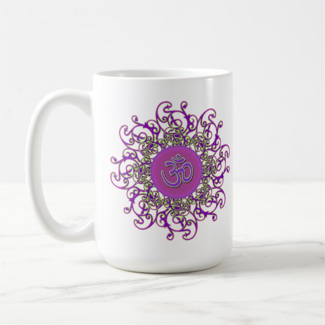 Tasse de l'OM (aum) et du Namaste (Gauche)