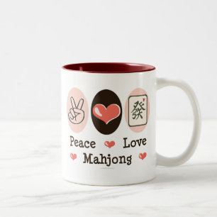 Tasse de Mahjong d'amour de paix