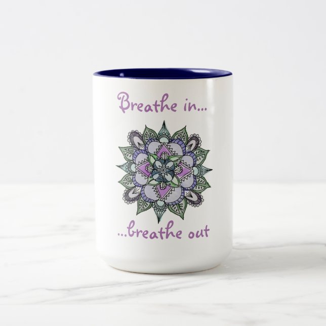 Tasse de mandala d'aquarelle (Centre)
