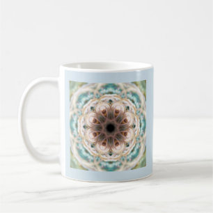 Tasse de mandala de Shell de turquoise avec la