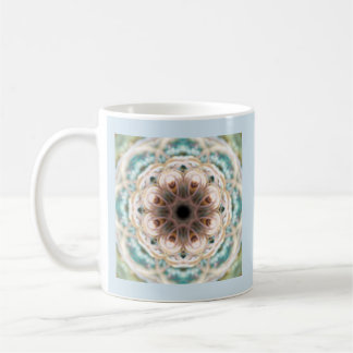 Tasse de mandala de Shell de turquoise avec la