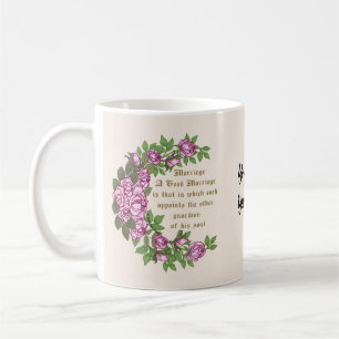Tasse de mariage personnalisée avec vers de mariag