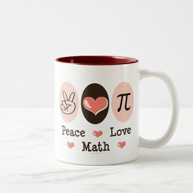 Tasse de maths d'amour de paix (Droit)