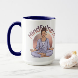 Tasse de méditation pleine conscience bleu marine