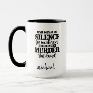 Tasse de meurtre de silence drôle