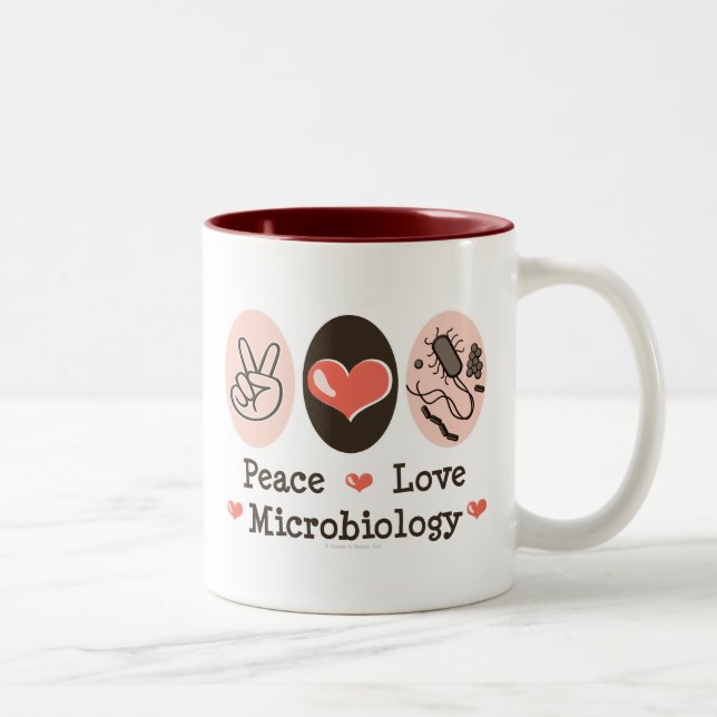 Tasse de microbiologie d'amour de paix (Droit)