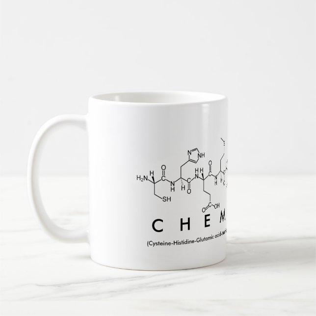 Tasse de mot de peptide de chimie (Gauche)