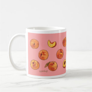Tasse de motif de pêche - rose