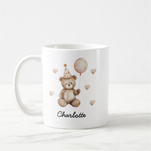 Tasse de naissance en ours en peluche personnalisé