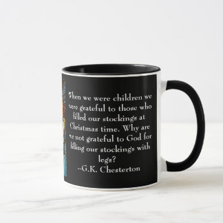 Tasse de Noël avec la citation de G.K. Chesterton