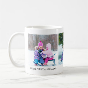 Tasse de Noël avec trois photos pour grand-mères