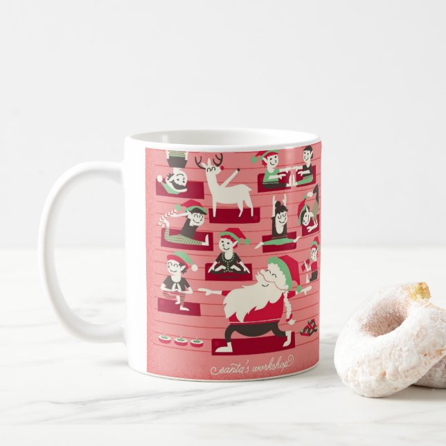 Tasse de Noël de yoga de l'atelier de Père Noël (Avec donut)