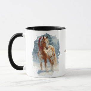 Tasse de Noël équestre pour café